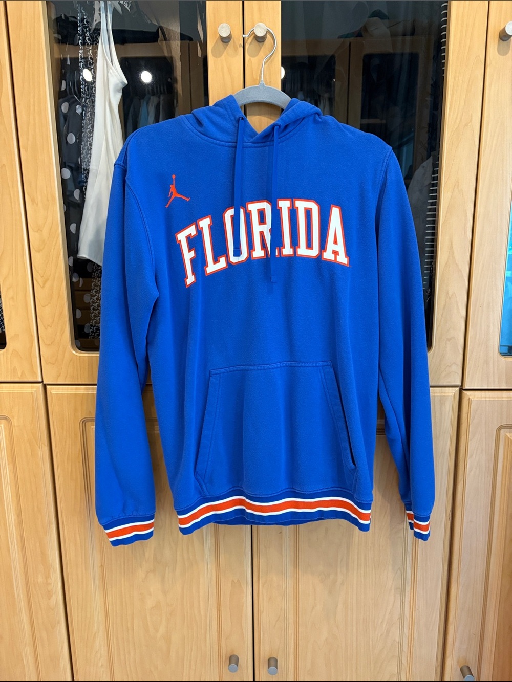 Jordan Blue 'Florida' Pullover Hoodie with Orange & White Accents M